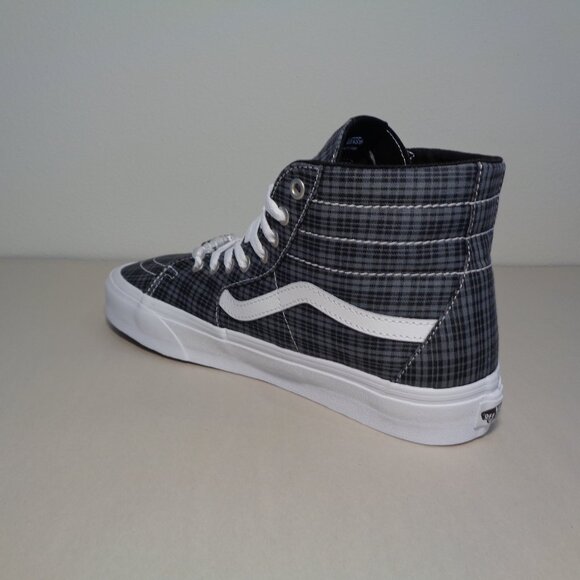 Vans Size 12 M Sk8-Hi TAPERED Black Plaid Canvas Sneakers New Women's Shoes - Picture 10 of 15